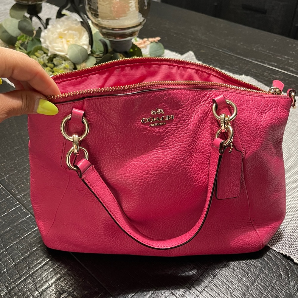 Hot pink Coach medium coach bag